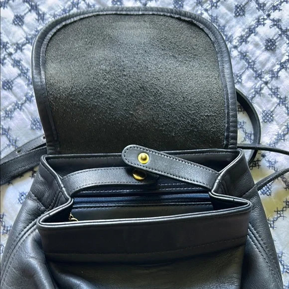 Coach Leather Backpack with Gold Buckle - Picture 10 of 14